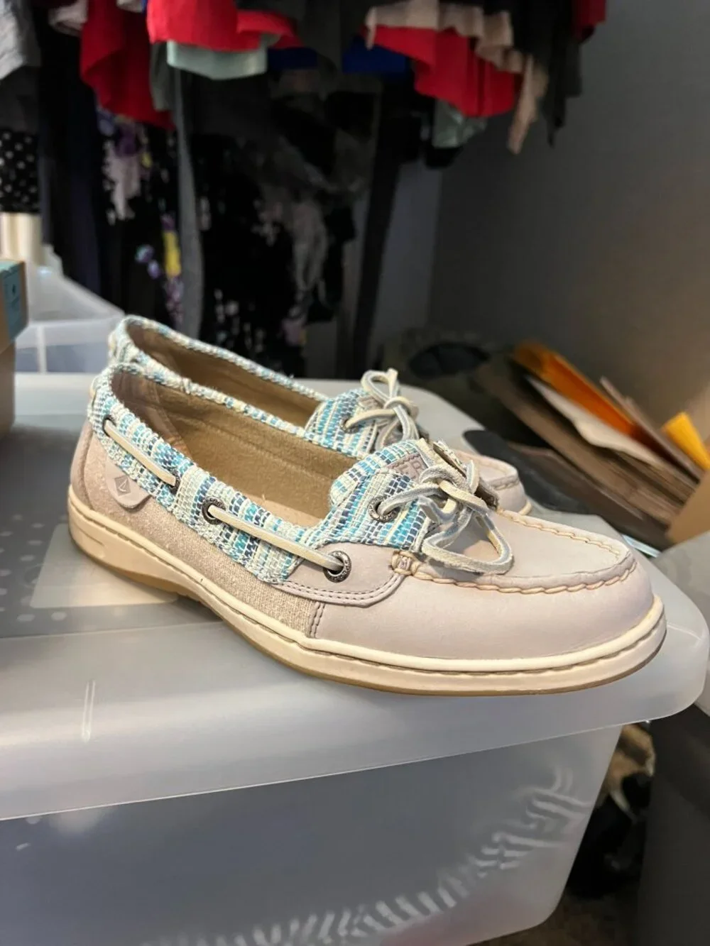 Sperry Angelfish Rafia Light Grey